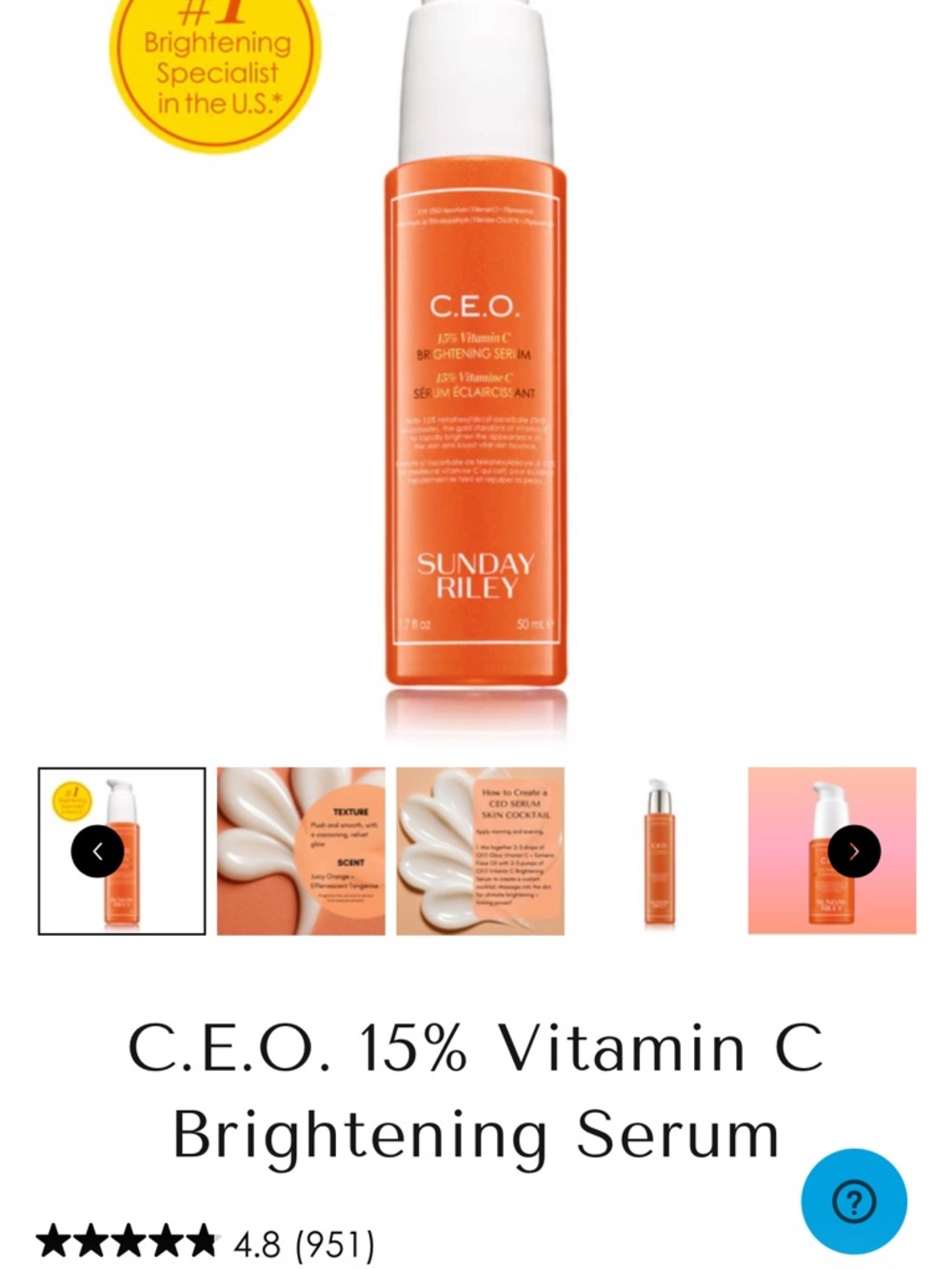 Sunday Riley C.E.O. Vitamin C Brightening - NEW IN BOX SEALED MSRP $90 - Picture 2 of 5